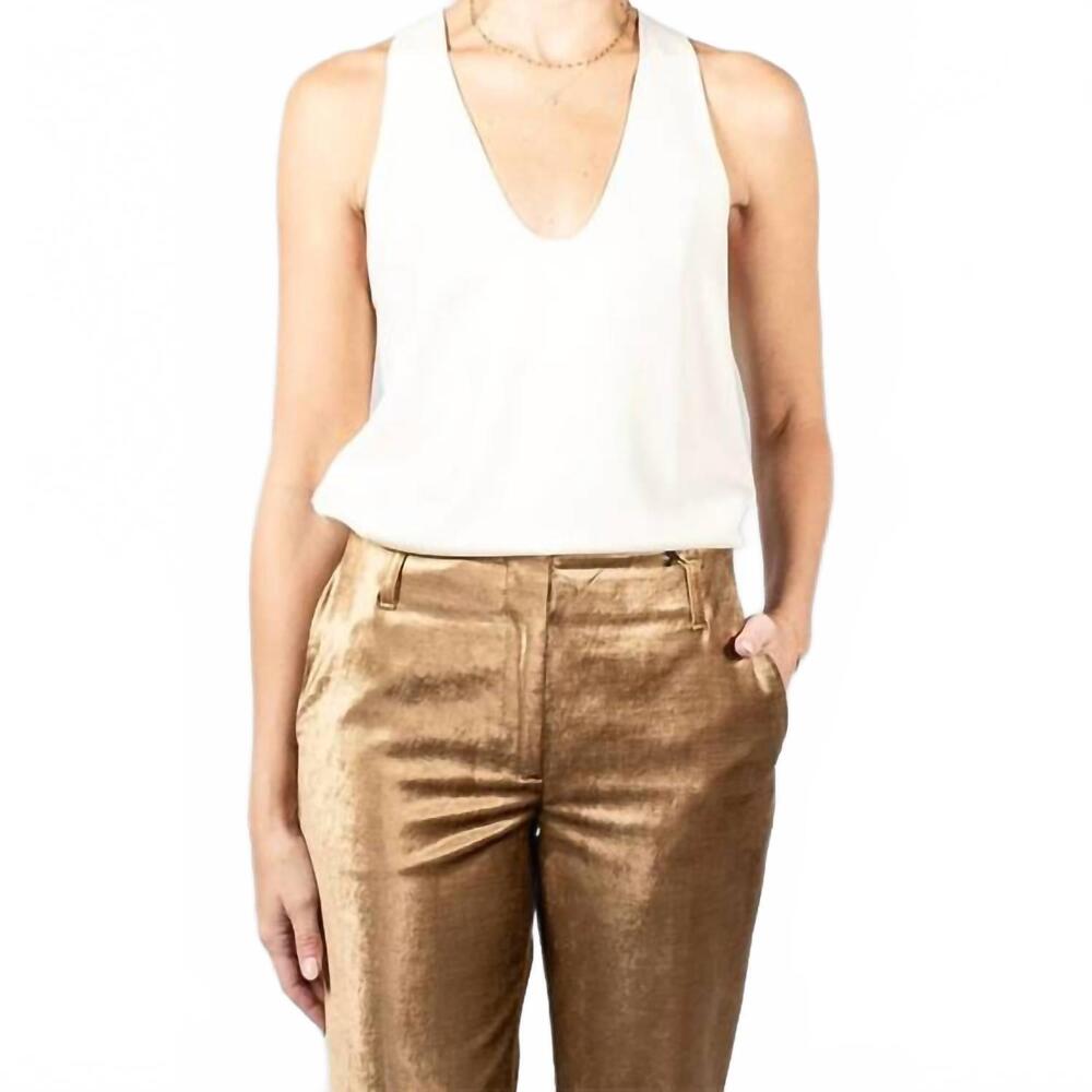 NEW FORTE FORTE stretch cady crepe chic top in white